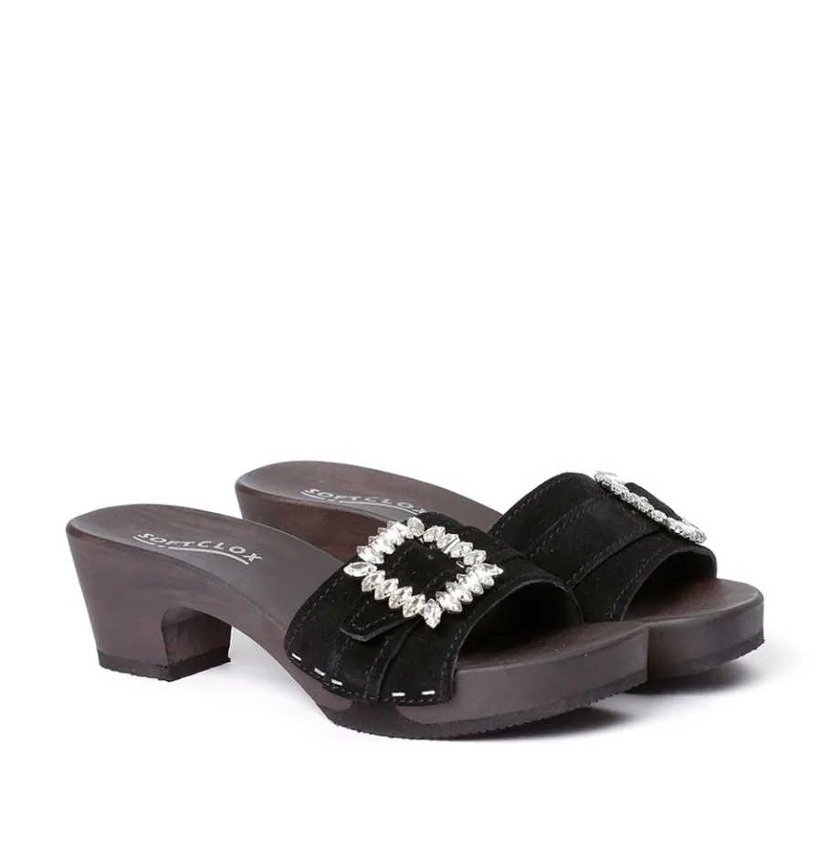 SOFTCLOX Kosima Kaschmir Schwarz (Dunkel)-Frau Pantoletten