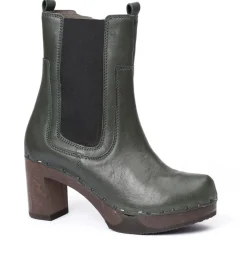 SOFTCLOX Laurentia Washed Nappa Oliv-Frau Stiefeletten