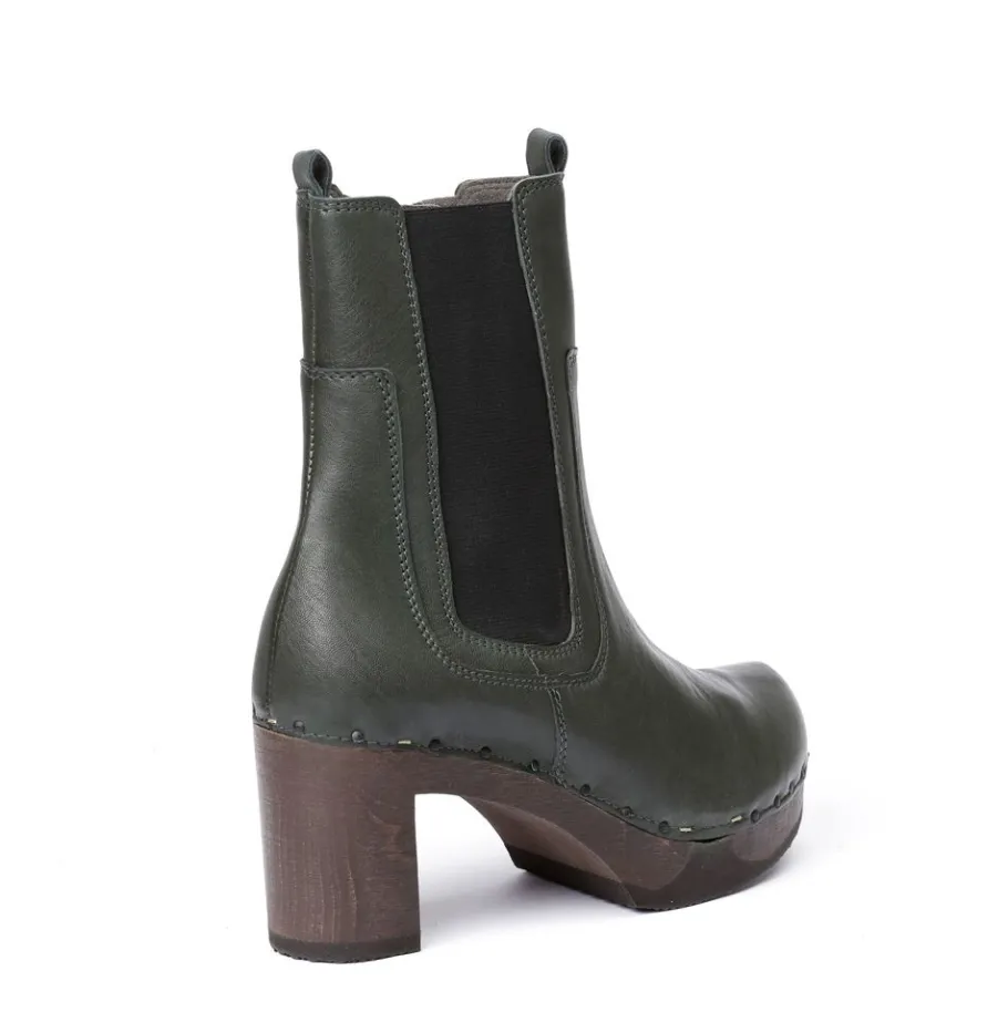 SOFTCLOX Laurentia Washed Nappa Oliv-Frau Stiefeletten