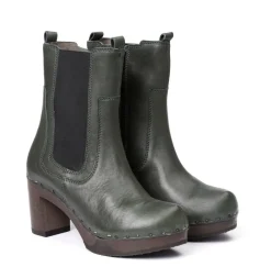 SOFTCLOX Laurentia Washed Nappa Oliv-Frau Stiefeletten