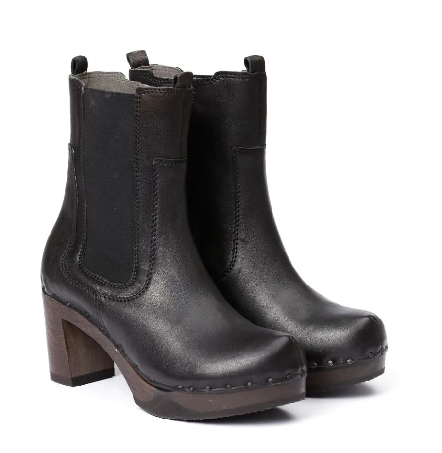 SOFTCLOX Laurentia Washed Nappa Schwarz-Frau Stiefeletten