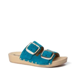 SOFTCLOX Lena Kaschmir Pacificgreen (Natur)-Frau Pantoletten