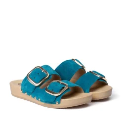 SOFTCLOX Lena Kaschmir Pacificgreen (Natur)-Frau Pantoletten