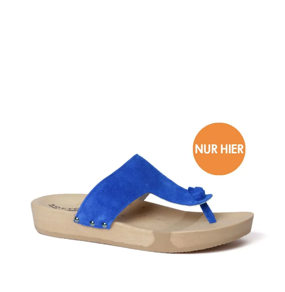 SOFTCLOX Lola Kaschmir Blue Orchid (Natur)-Frau Pantoletten