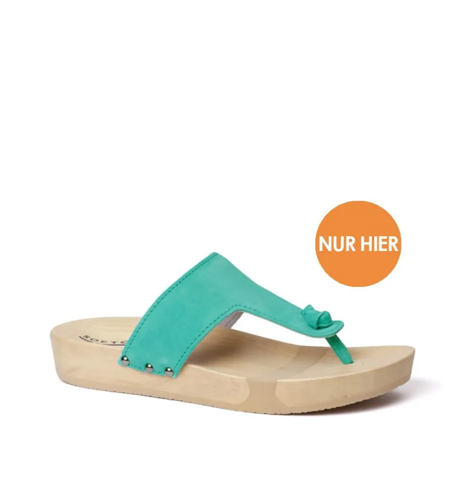 SOFTCLOX Lola Kaschmir Turkis (Natur)-Frau Pantoletten