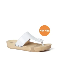 SOFTCLOX Lola Silklack Weiss (Natur)-Frau Pantoletten