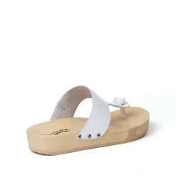 SOFTCLOX Lola Silklack Weiss (Natur)-Frau Pantoletten