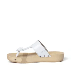 SOFTCLOX Lola Silklack Weiss (Natur)-Frau Pantoletten