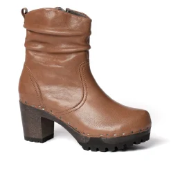 SOFTCLOX O-Bootie Washed Nappa Camel-Frau Stiefeletten