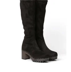 SOFTCLOX Olivera Vegan Velourseffekt Schwarz (Dunkel)-Frau Stiefel