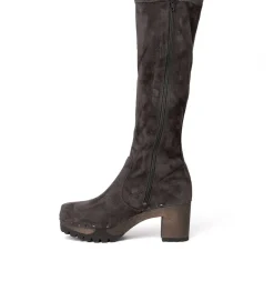 SOFTCLOX Olivera Vegan Velourseffekt Grau (Dunkel)-Frau Stiefel