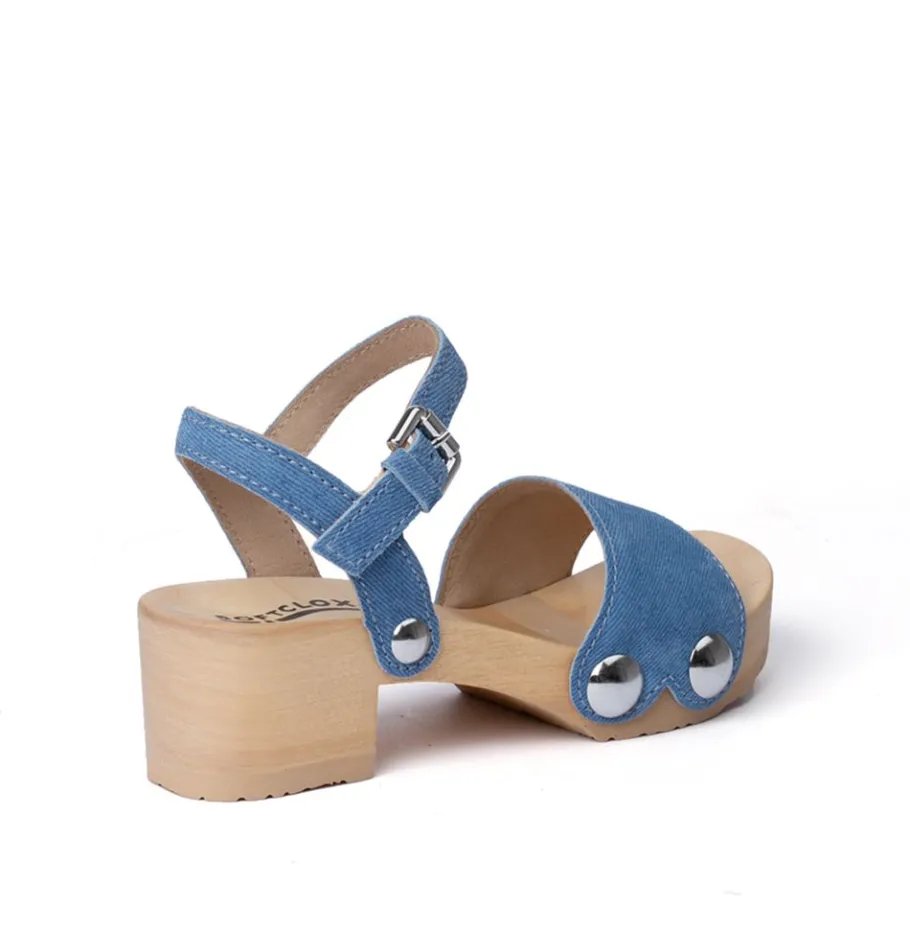 SOFTCLOX Penny Jeanslook Blau (Natur)-Frau Sandaletten