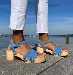 SOFTCLOX Penny Jeanslook Blau (Natur)-Frau Sandaletten