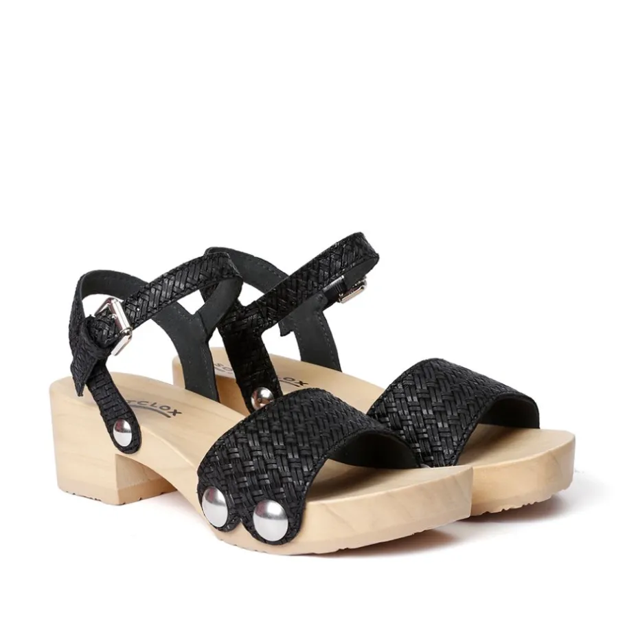 SOFTCLOX Penny Twist Schwarz (Natur)-Frau Sandaletten