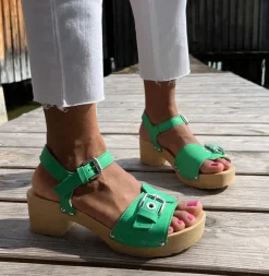 SOFTCLOX Pepita Nappa Jadegrun (Natur)-Frau Sandaletten