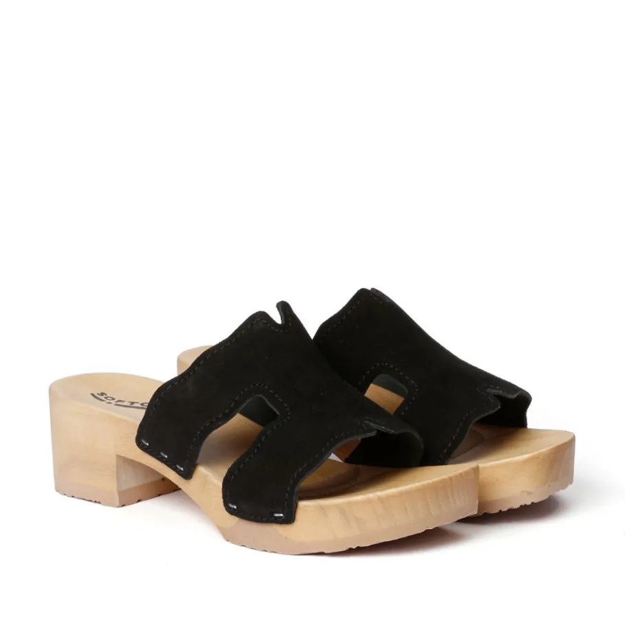 SOFTCLOX Pernilla Kaschmir Schwarz (Natur)-Frau Pantoletten