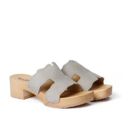 SOFTCLOX Pernilla Nubuk Helloliv (Natur)-Frau Pantoletten