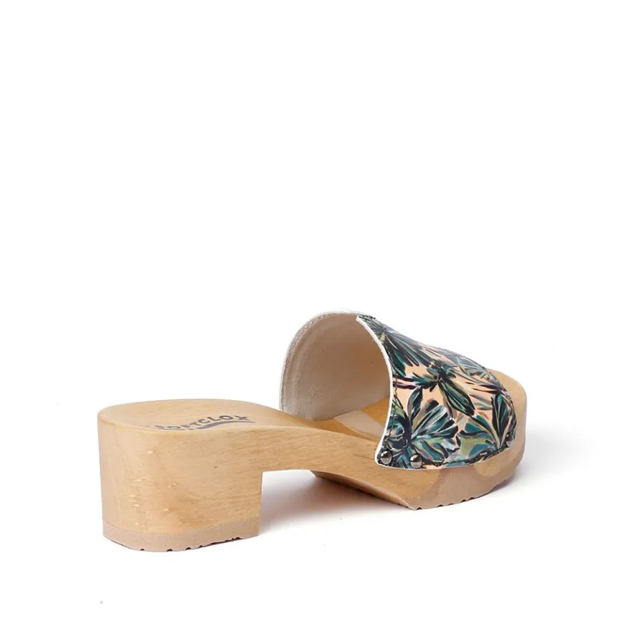 SOFTCLOX Pirella Flower Green (Natur)-Frau Pantoletten