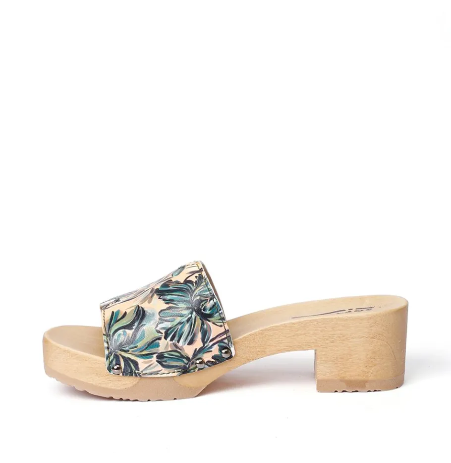 SOFTCLOX Pirella Flower Green (Natur)-Frau Pantoletten