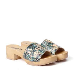 SOFTCLOX Pirella Flower Green (Natur)-Frau Pantoletten