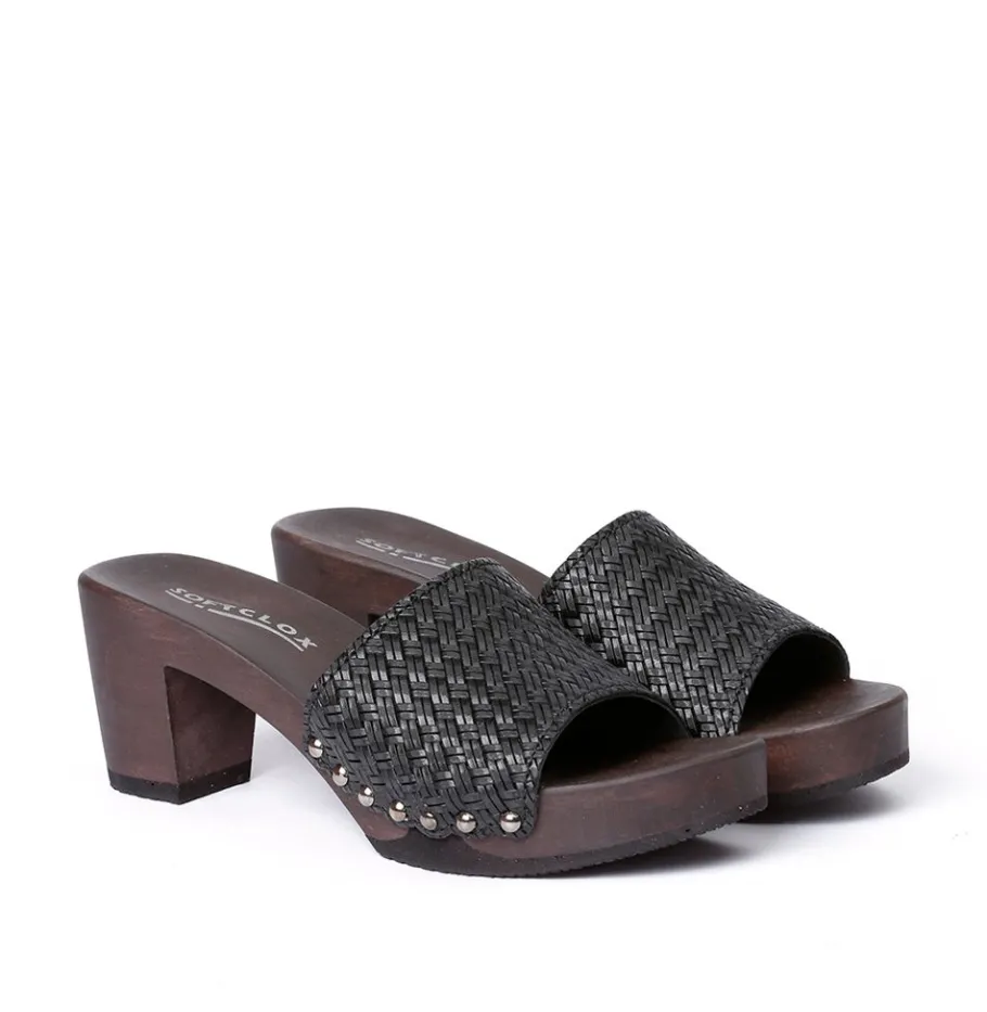 SOFTCLOX Romy Twist Schwarz (Dunkel)-Frau Pantoletten