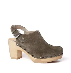 SOFTCLOX Saba Kaschmir Oliv (Natur)-Frau Clogs