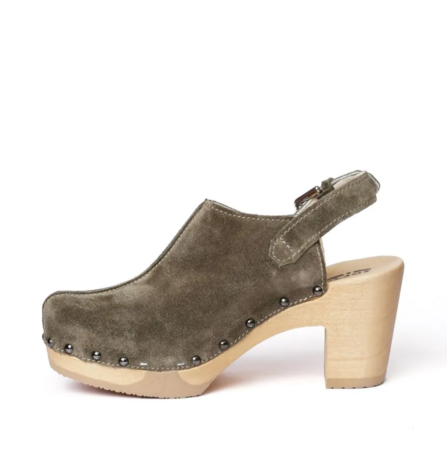 SOFTCLOX Saba Kaschmir Oliv (Natur)-Frau Clogs