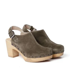SOFTCLOX Saba Kaschmir Oliv (Natur)-Frau Clogs