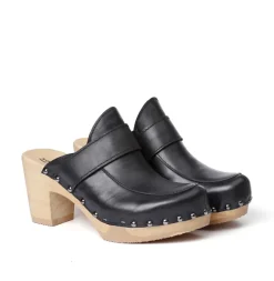 SOFTCLOX Shelly Nappa Schwarz (Natur)-Frau Clogs