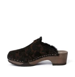 SOFTCLOX Taira Brokat/Lf Black (Dunkel)-Frau Clogs