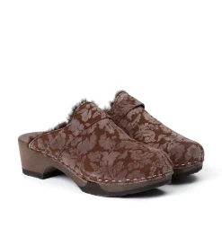 SOFTCLOX Taira Brokat/Lf Brown (Dunkel)-Frau Clogs