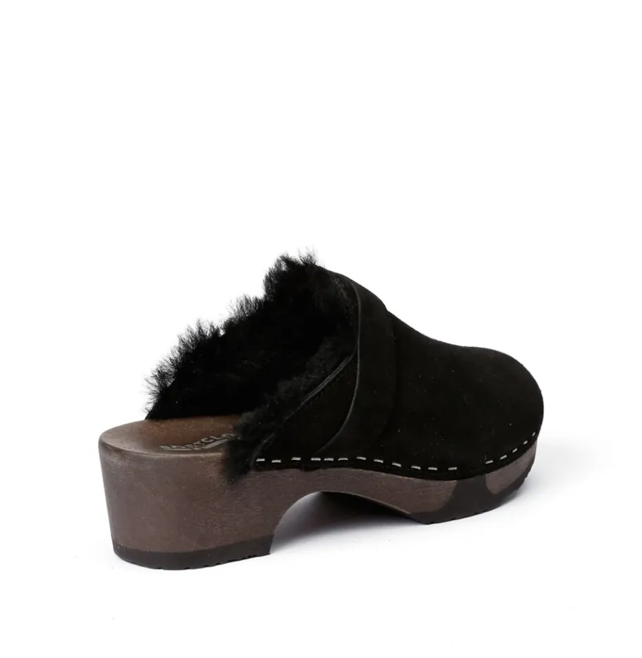 SOFTCLOX Taira Kaschmir/Lf Schwarz (Dunkel)-Frau Clogs