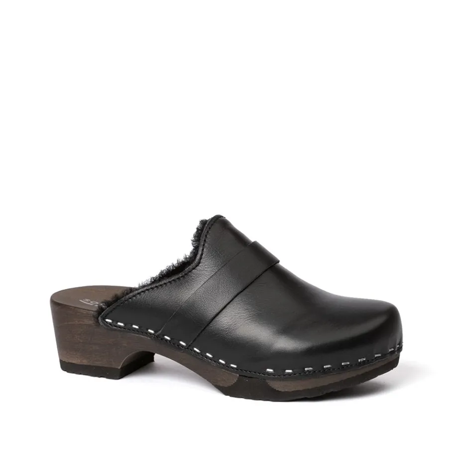 SOFTCLOX Taira Nappa/Lf Schwarz (Dunkel)-Frau Clogs