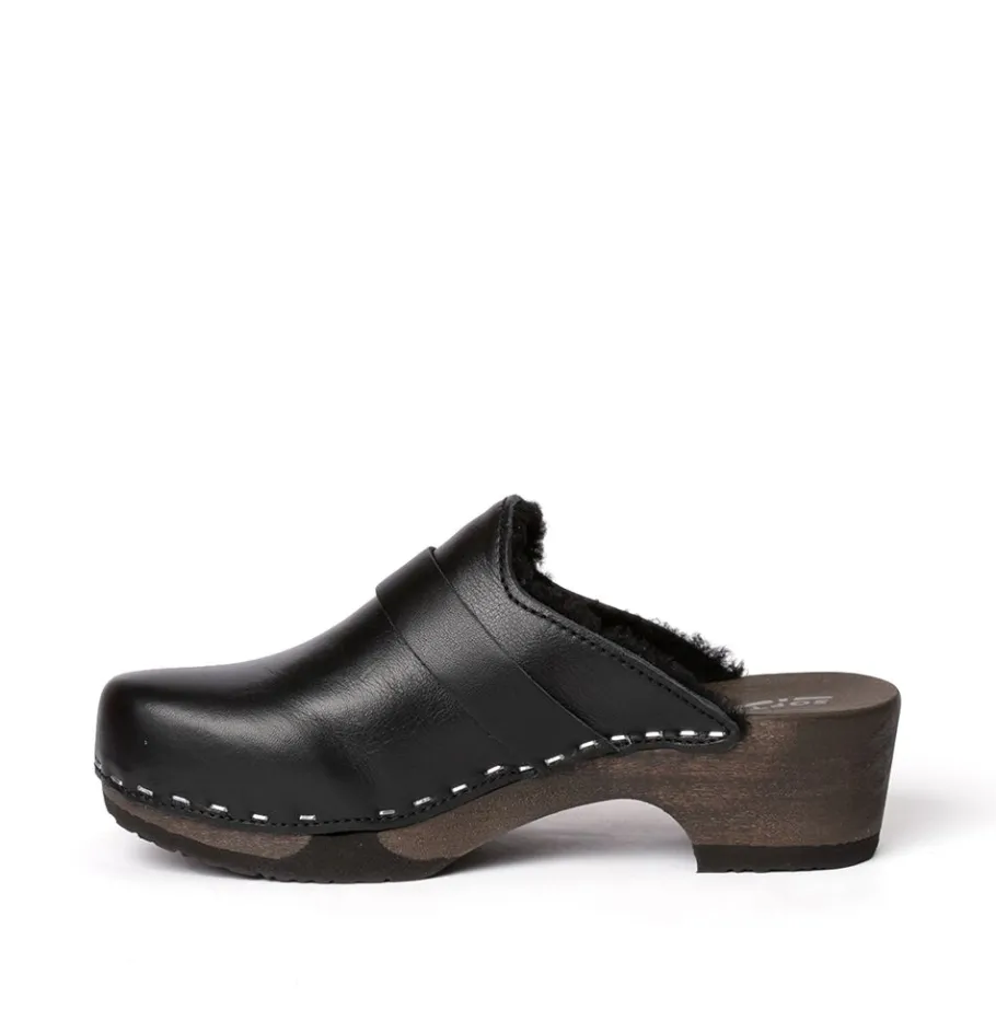SOFTCLOX Taira Nappa/Lf Schwarz (Dunkel)-Frau Clogs