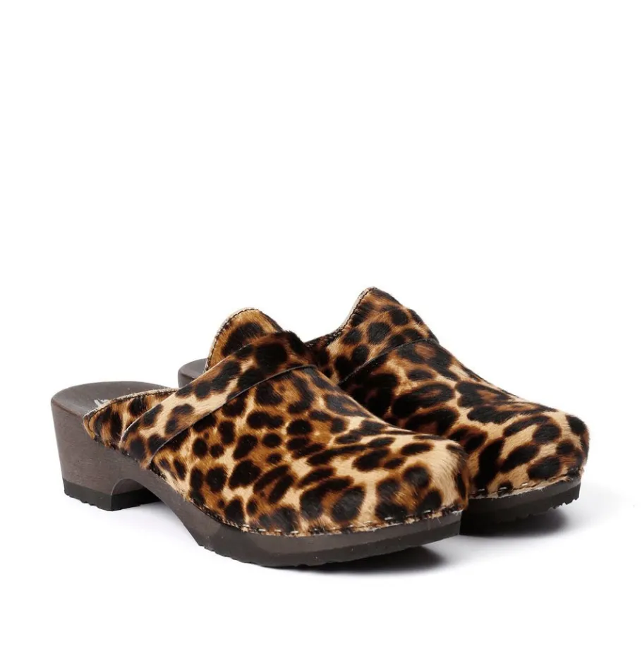 SOFTCLOX Tamina Animalprint Gepard (Dunkel)-Frau Clogs