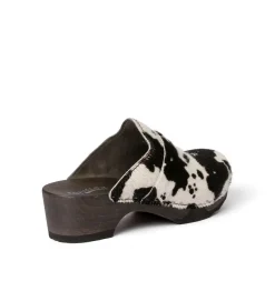 SOFTCLOX Tamina Animalprint Kuh Schwarz (Dunkel)-Frau Clogs