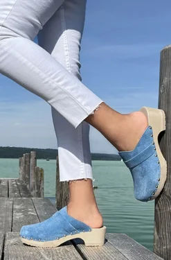SOFTCLOX Tamina Jeanslook Blau (Natur)-Frau Clogs