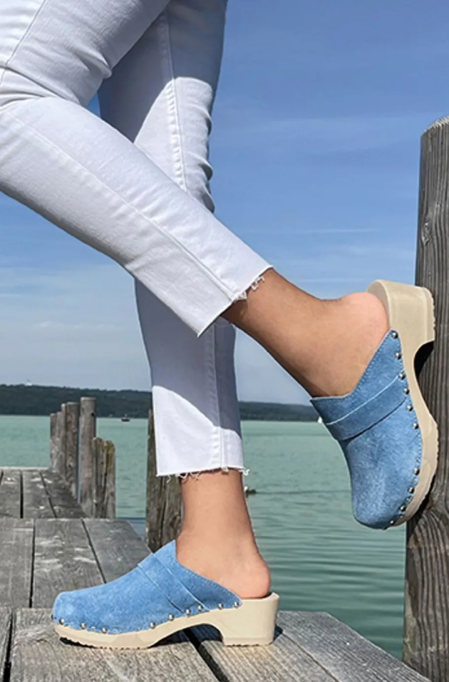 SOFTCLOX Tamina Jeanslook Blau (Natur)-Frau Clogs