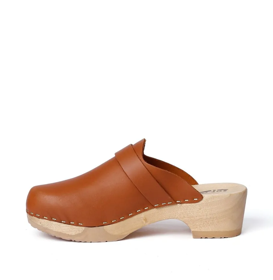SOFTCLOX Tamina Softnappa Cognac (Natur)-Frau Clogs