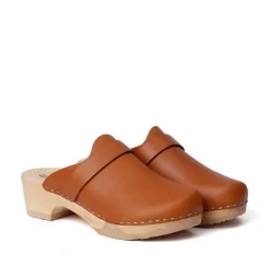 SOFTCLOX Tamina Softnappa Cognac (Natur)-Frau Clogs