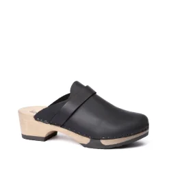 SOFTCLOX Tamina Softnappa Schwarz (Hazelnut)-Frau Clogs