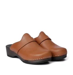 SOFTCLOX Tamino Softnappa Cognac (Dunkel)-Frau Clogs