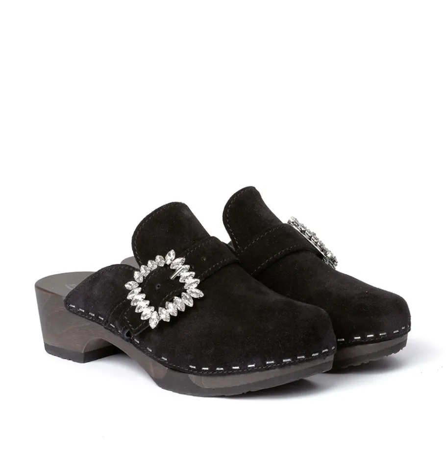 SOFTCLOX Teodora Kaschmir Schwarz (Dunkel)-Frau Clogs