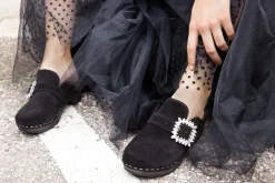 SOFTCLOX Teodora Kaschmir Schwarz (Dunkel)-Frau Clogs