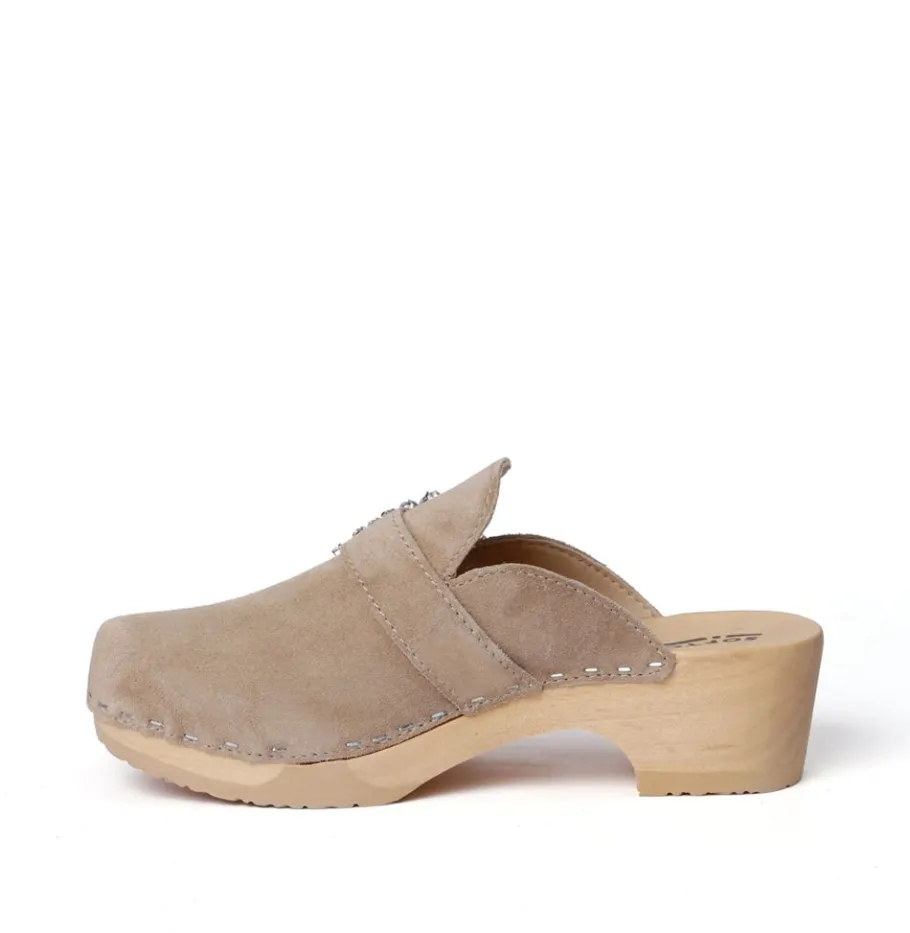 SOFTCLOX Teodora Kaschmir Taupe (Natur)-Frau Clogs