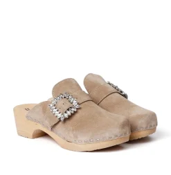 SOFTCLOX Teodora Kaschmir Taupe (Natur)-Frau Clogs