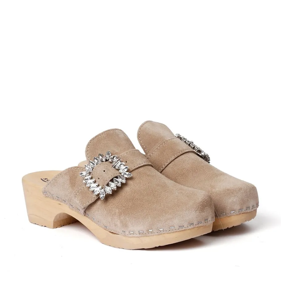 SOFTCLOX Teodora Kaschmir Taupe (Natur)-Frau Clogs