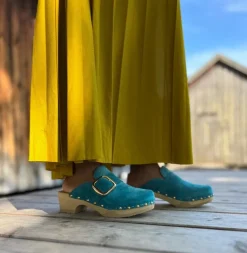 SOFTCLOX Tessa Kaschmir Pacificgreen (Natur)-Frau Clogs