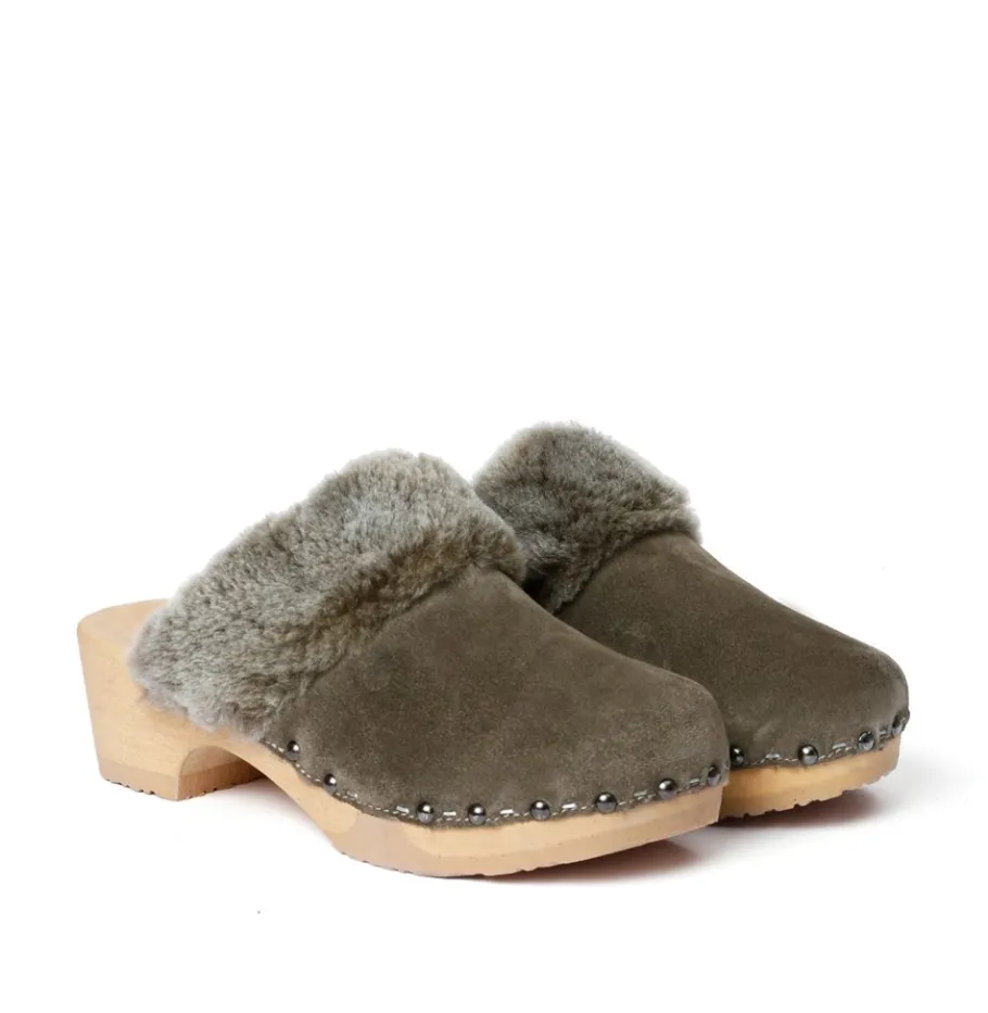 SOFTCLOX Tizia Kaschmir/Lf Oliv (Natur)-Frau Clogs