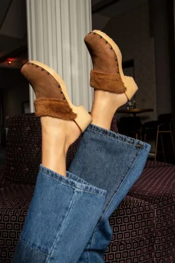 SOFTCLOX Tizia Kaschmir/Lf Whiskey (Natur)-Frau Clogs